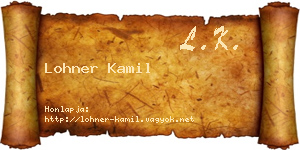 Lohner Kamil névjegykártya